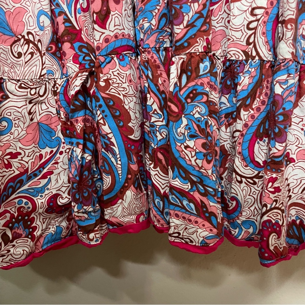 Soft Surroundings | Kara Boho Paisley Blue/Pink Tiered Maxi Dress - Picture 7 of 13